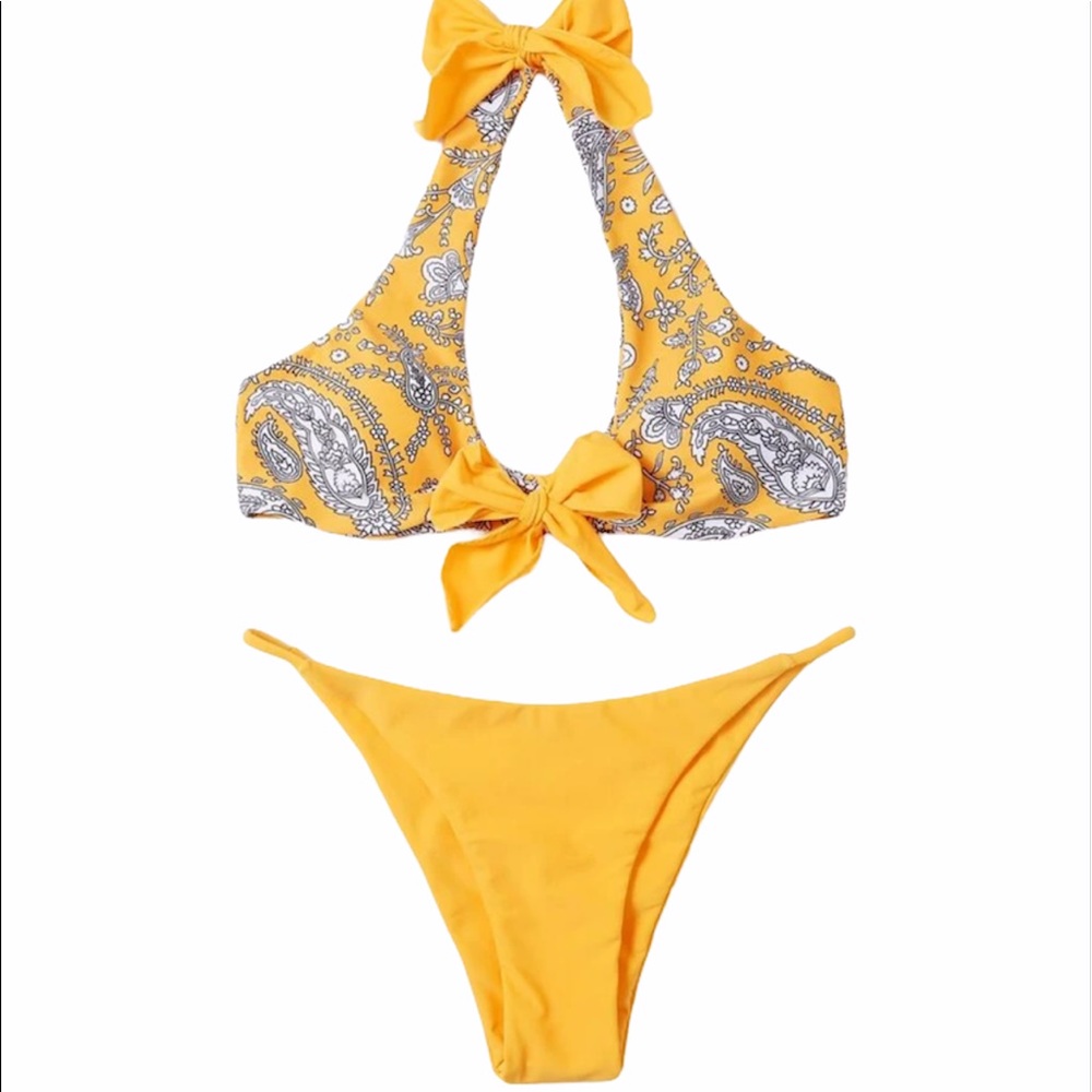 🆕 Floral Print Halter Thong Bikini Swimsuit👙
